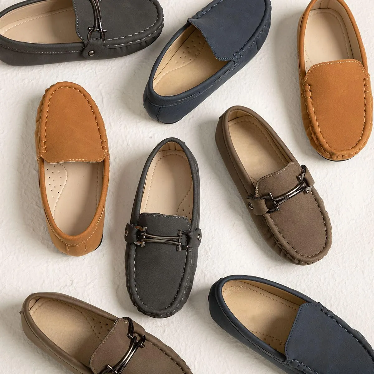 Boys Loafers, Soft Slip-On Moccasin Oxford Shoes for Toddler/Little Kids, Casual Boat Shoes for School Uniforms and Everyday Wear