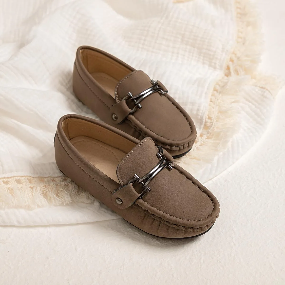 Boys Loafers, Soft Slip-On Moccasin Oxford Shoes for Toddler/Little Kids, Casual Boat Shoes for School Uniforms and Everyday Wear