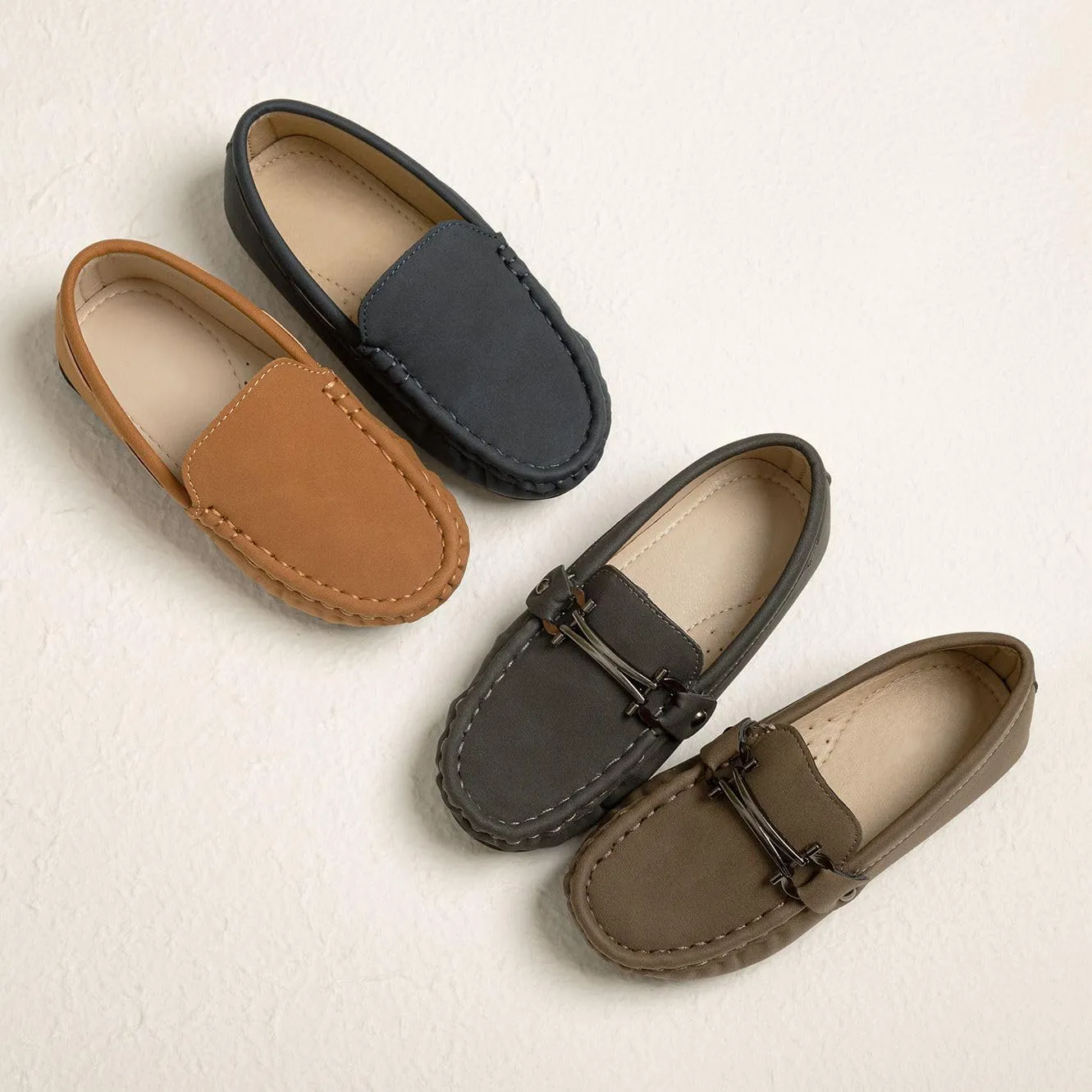 Boys Loafers, Soft Slip-On Moccasin Oxford Shoes for Toddler/Little Kids, Casual Boat Shoes for School Uniforms and Everyday Wear