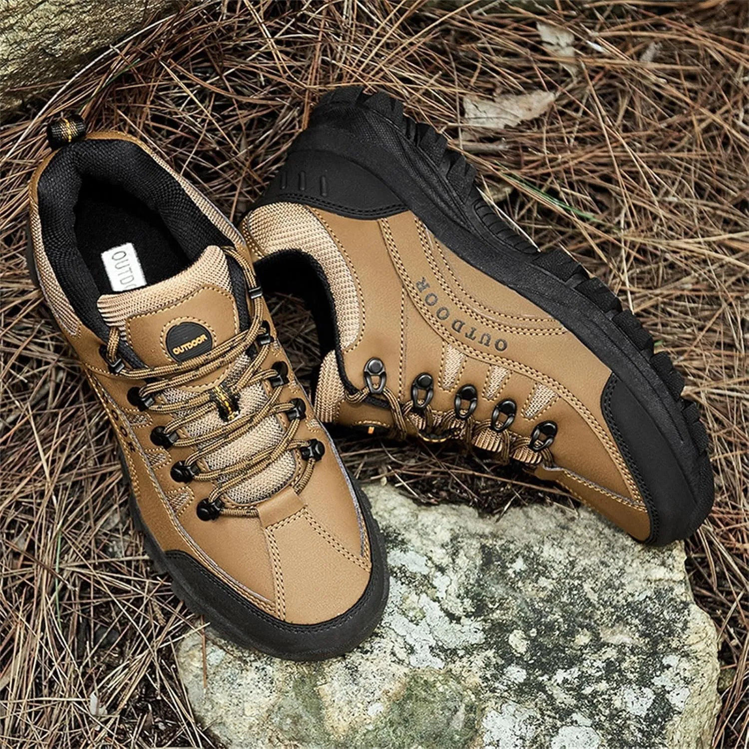 Comfortable Sneakers Fashion Summer Autumn Men Hiking Shoes Non Slip Soles Thick Bottom Mesh Breathable Casual