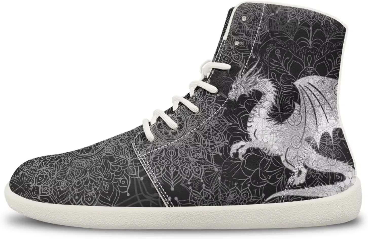 Dragon Print Men's Running Shoe Slip On High Tops Walking Sneakers Gym Tennis Athletic Shoes