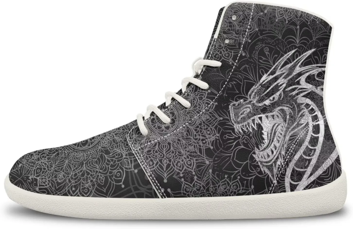Dragon Print Men's Running Shoe Slip On High Tops Walking Sneakers Gym Tennis Athletic Shoes