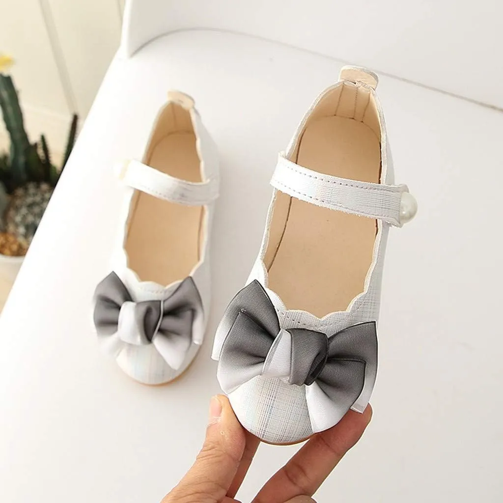 Infant Baby Girls Mary Jane Shoes Soft Sole Ballet Slippers with Bow Princess Dress Wedding Shoes Newborn Crib Shoes
