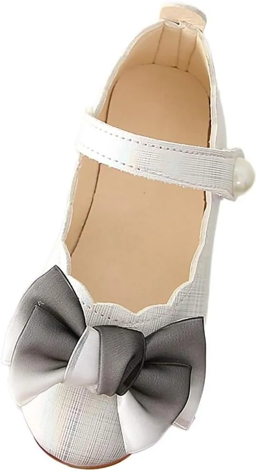 Infant Baby Girls Mary Jane Shoes Soft Sole Ballet Slippers with Bow Princess Dress Wedding Shoes Newborn Crib Shoes