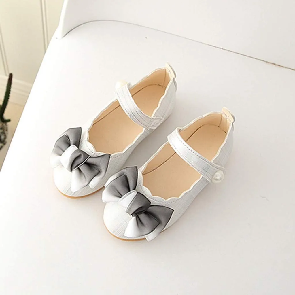 Infant Baby Girls Mary Jane Shoes Soft Sole Ballet Slippers with Bow Princess Dress Wedding Shoes Newborn Crib Shoes