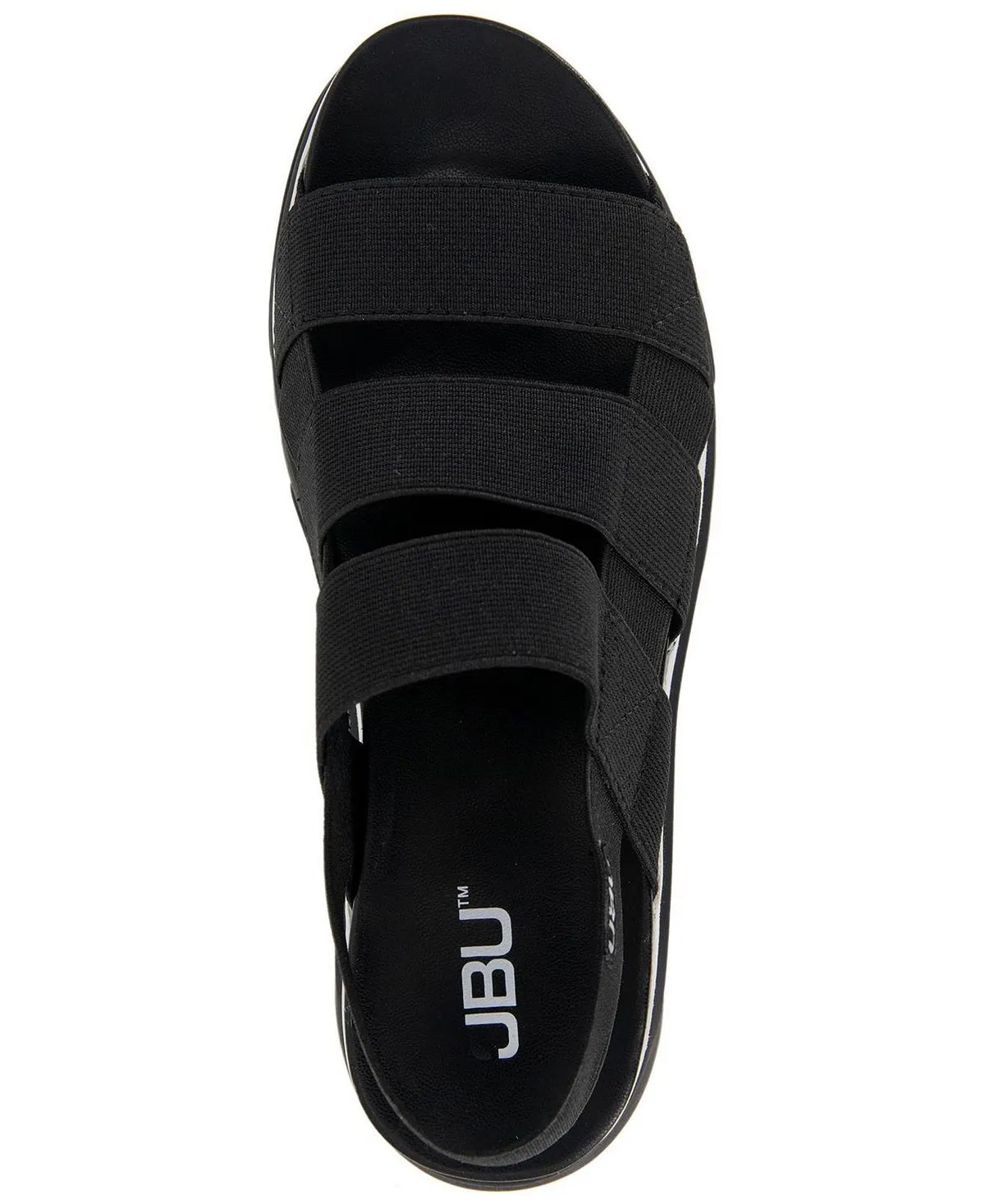 JBU Ava Slip-On Open Heel Sports Sandals, Black