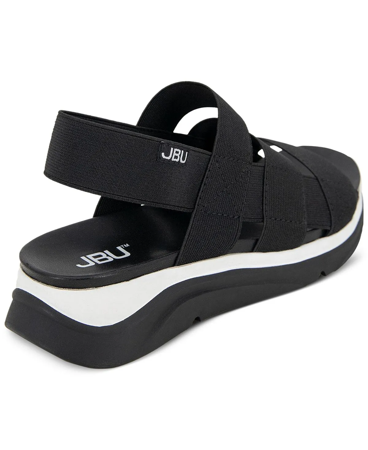 JBU Ava Slip-On Open Heel Sports Sandals, Black