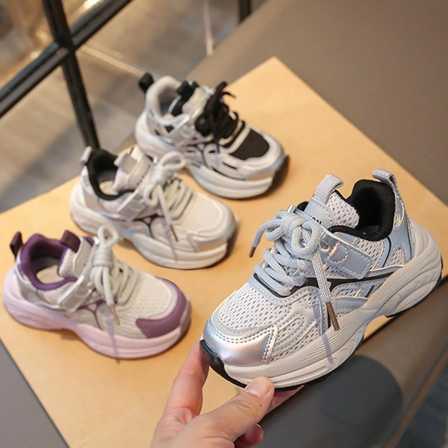 Kids Casual Sneakers for Boys Girls Running Sport Shoes Toddler Tennis Walking Tennis Casual Lace-Up Shoes