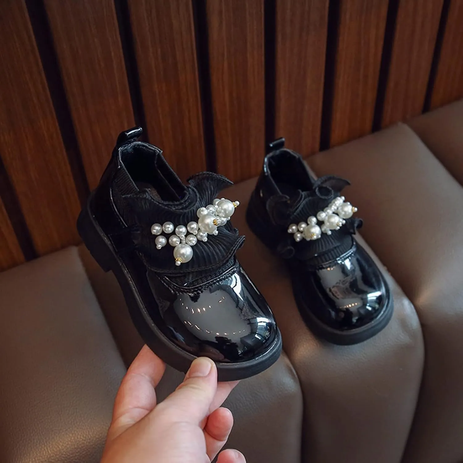 Lightweight Toddler Shoes Girls Low Heel Shoes PU Dress Shoes Casual House Shoes for Party Wedding 212 Years