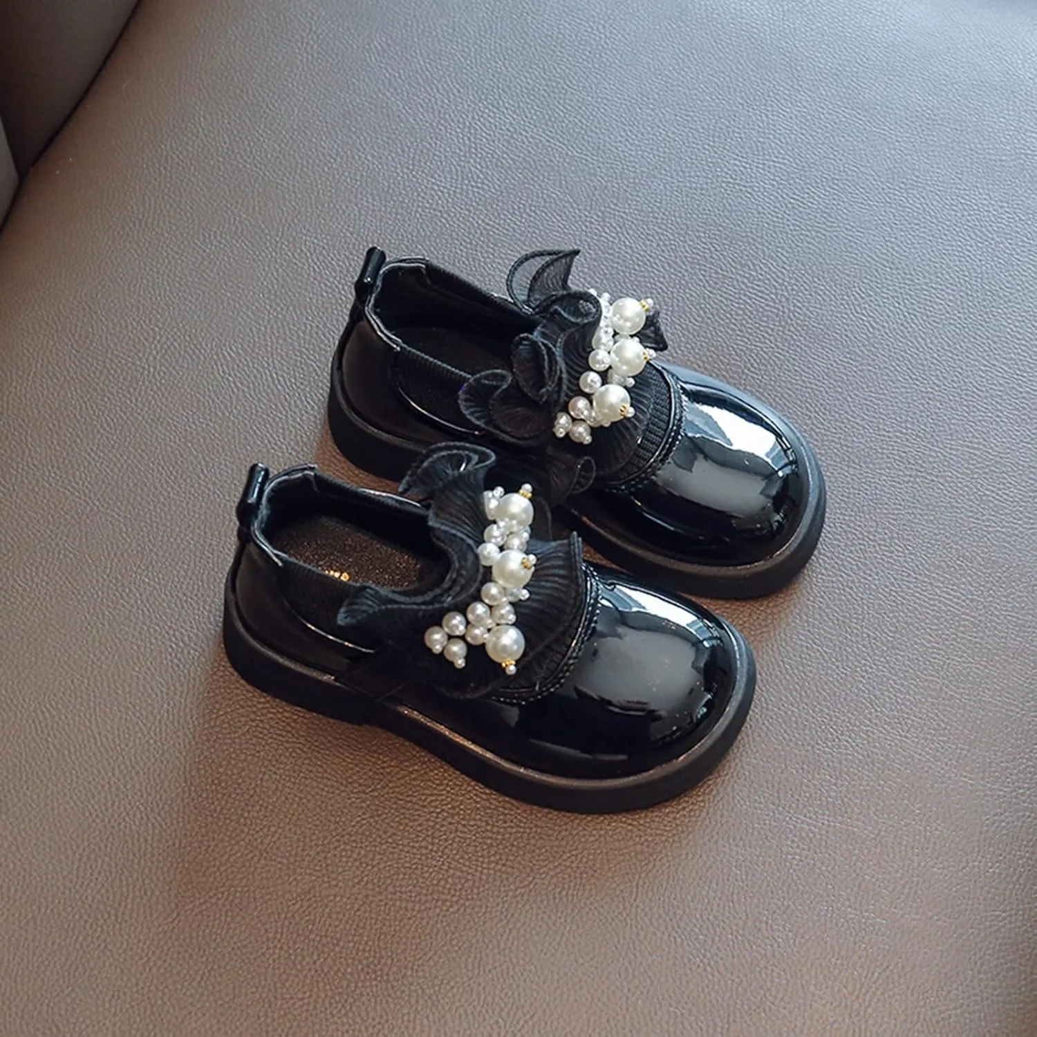 Lightweight Toddler Shoes Girls Low Heel Shoes PU Dress Shoes Casual House Shoes for Party Wedding 212 Years