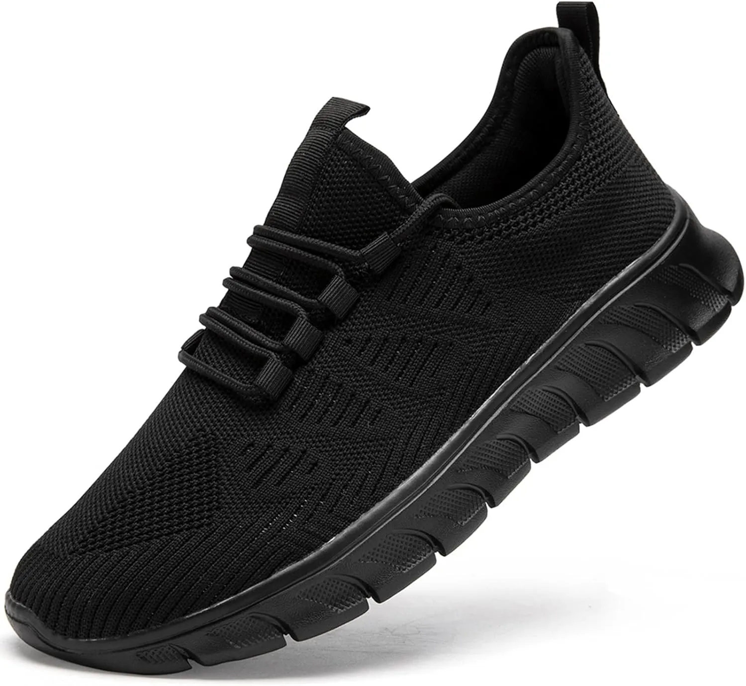 Men Tennis Shoes Running - Gym Sneakers Shoes Walking Workout Non Slip Walking Athletic Slip on Breathable Mesh Comfortable Lightweight Casual Sports Black 10