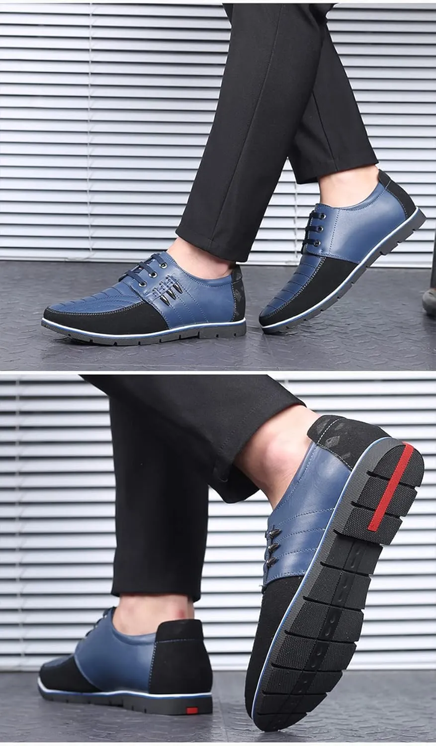 Mens Casual Business Dress Shoes Leather Slip-on Sneakers for Men Walking Office Comfort Outdoor Loafers Fashion Leisure Breathable