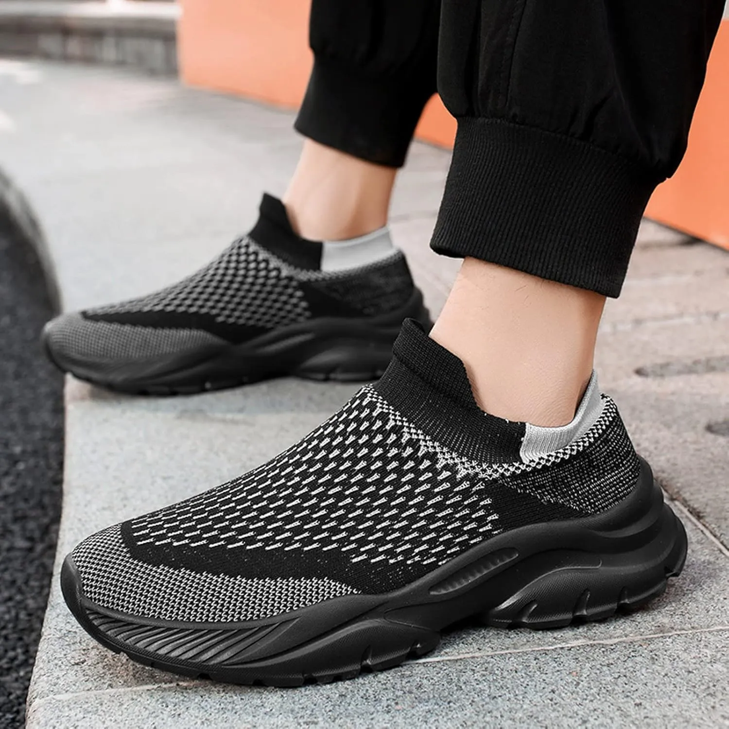 Men's Fashion Sneakers Mens Slip on Shoes Walking Shoe for Men Tennis Shoe for Men Running Trail Sport Sneaker