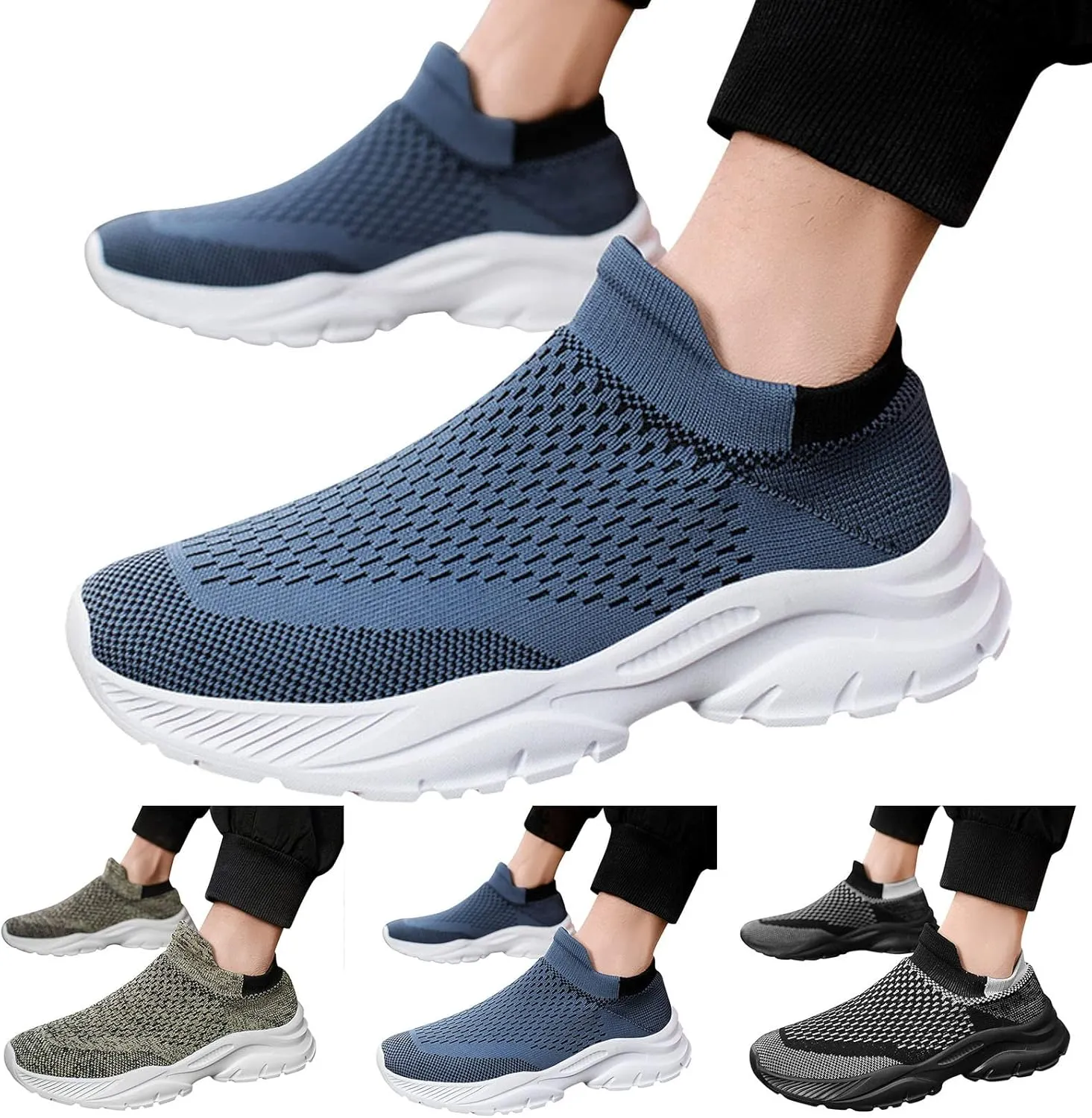 Men's Fashion Sneakers Mens Slip on Shoes Walking Shoe for Men Tennis Shoe for Men Running Trail Sport Sneaker
