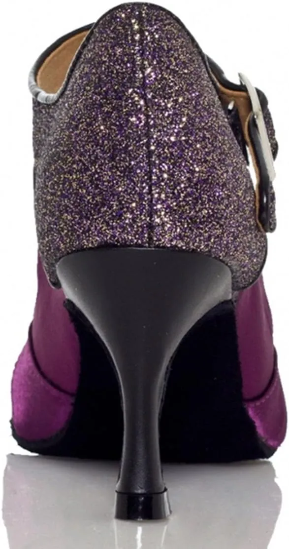 Minishion Women's TH011 Single Strap Satin Wedding Ballroom Latin Taogo Dance Sandals