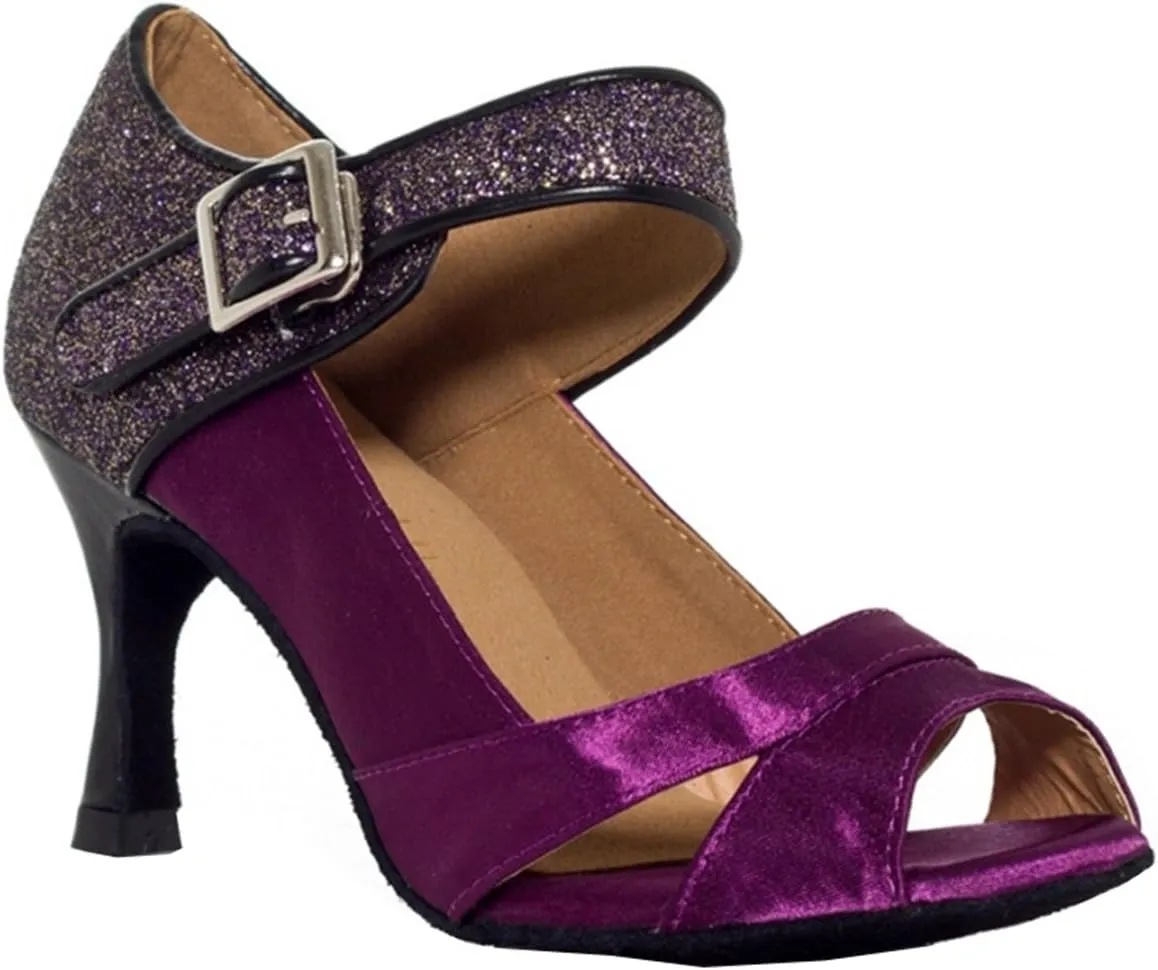 Minishion Women's TH011 Single Strap Satin Wedding Ballroom Latin Taogo Dance Sandals