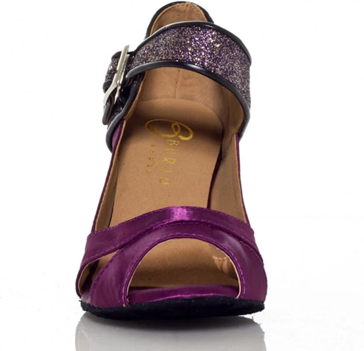 Minishion Women's TH011 Single Strap Satin Wedding Ballroom Latin Taogo Dance Sandals