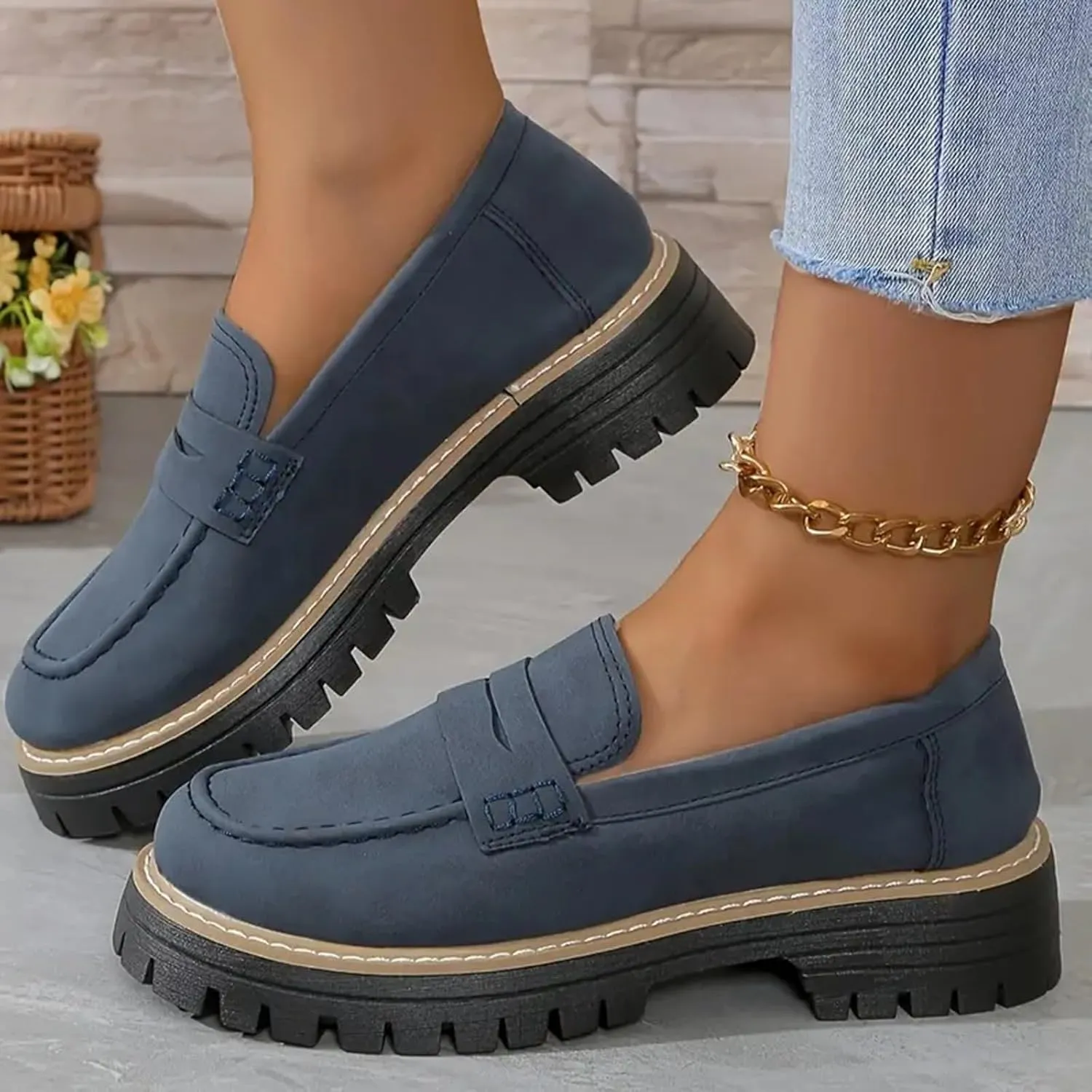 Orthoture-Orthopedic Platform Loafers Comfortable Casual Fashion with Buckle Shoes Womens Round Toe Flats Walking Shoes