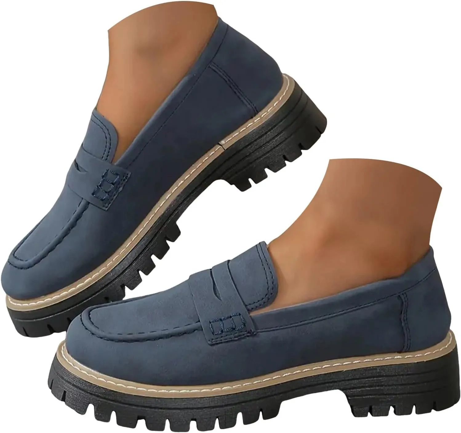 Orthoture-Orthopedic Platform Loafers Comfortable Casual Fashion with Buckle Shoes Womens Round Toe Flats Walking Shoes