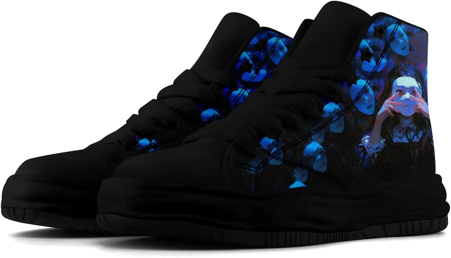 Skull High-Top Canvas Sneakers for Men Women Casual Comfortable Skateboarding Shoes, Gothic Design,Non-Slip Tennis Sneaker