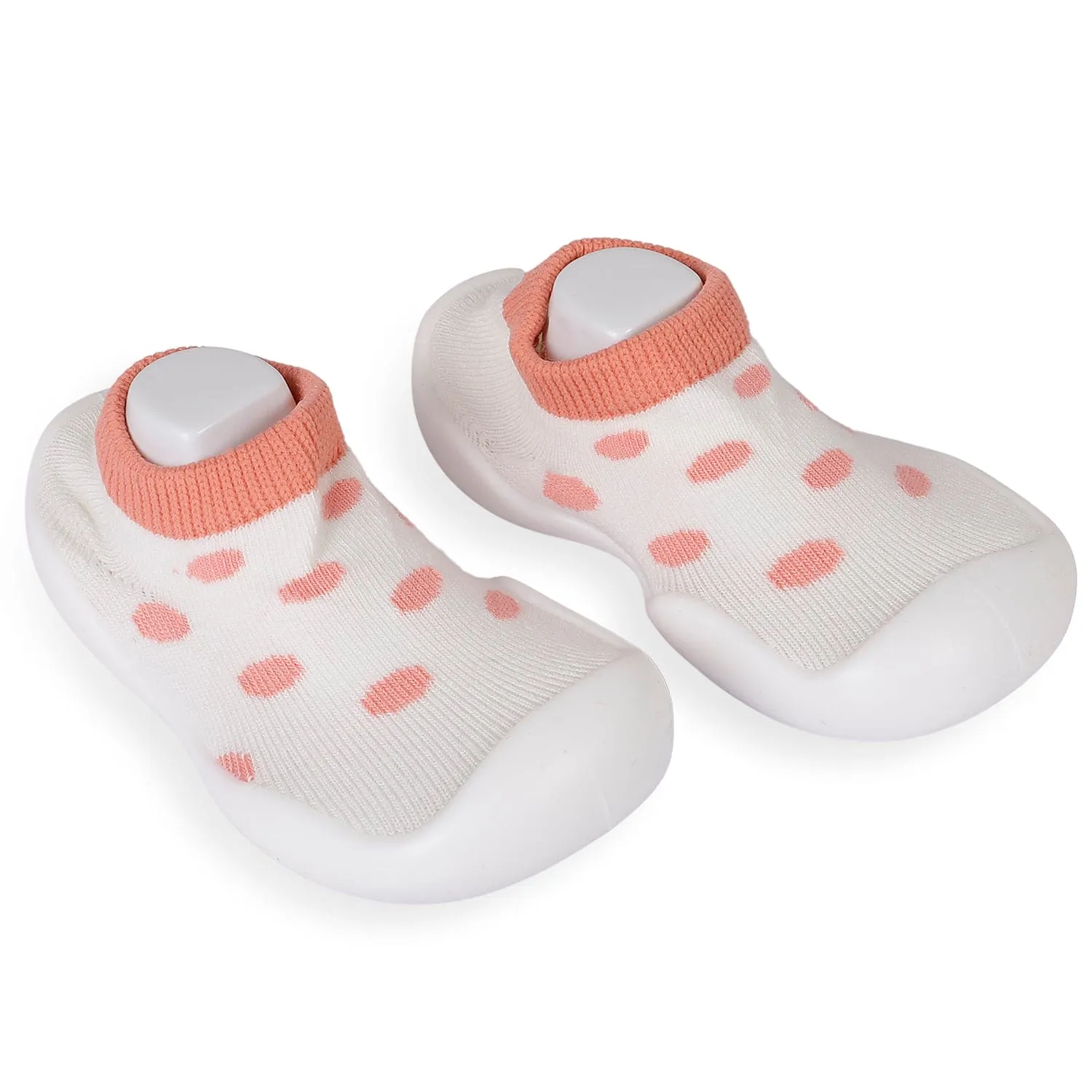 Slip-On Shoes Polka Dots Peach