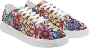 Women's Fashion Sneakers Low Top Canvas Shoes for Women Comfortable Floral Shoes