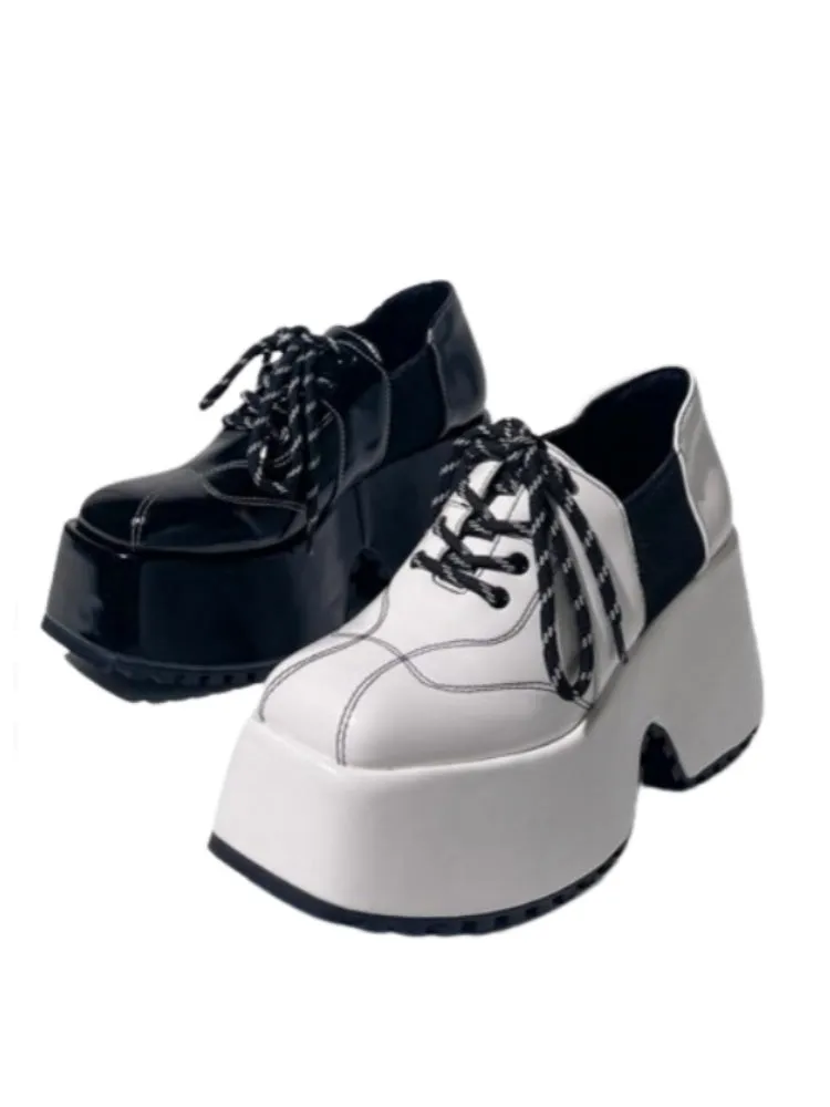 Y2K Lace Up Platform Derby Shoes【s0000005193】