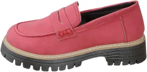 YFGBCX Women Orthopedic Platform Loafers Non Slip Thick Sole Shoes Breathable Comfortable Walking Loafers All Matched for Outdoor Travel Orange